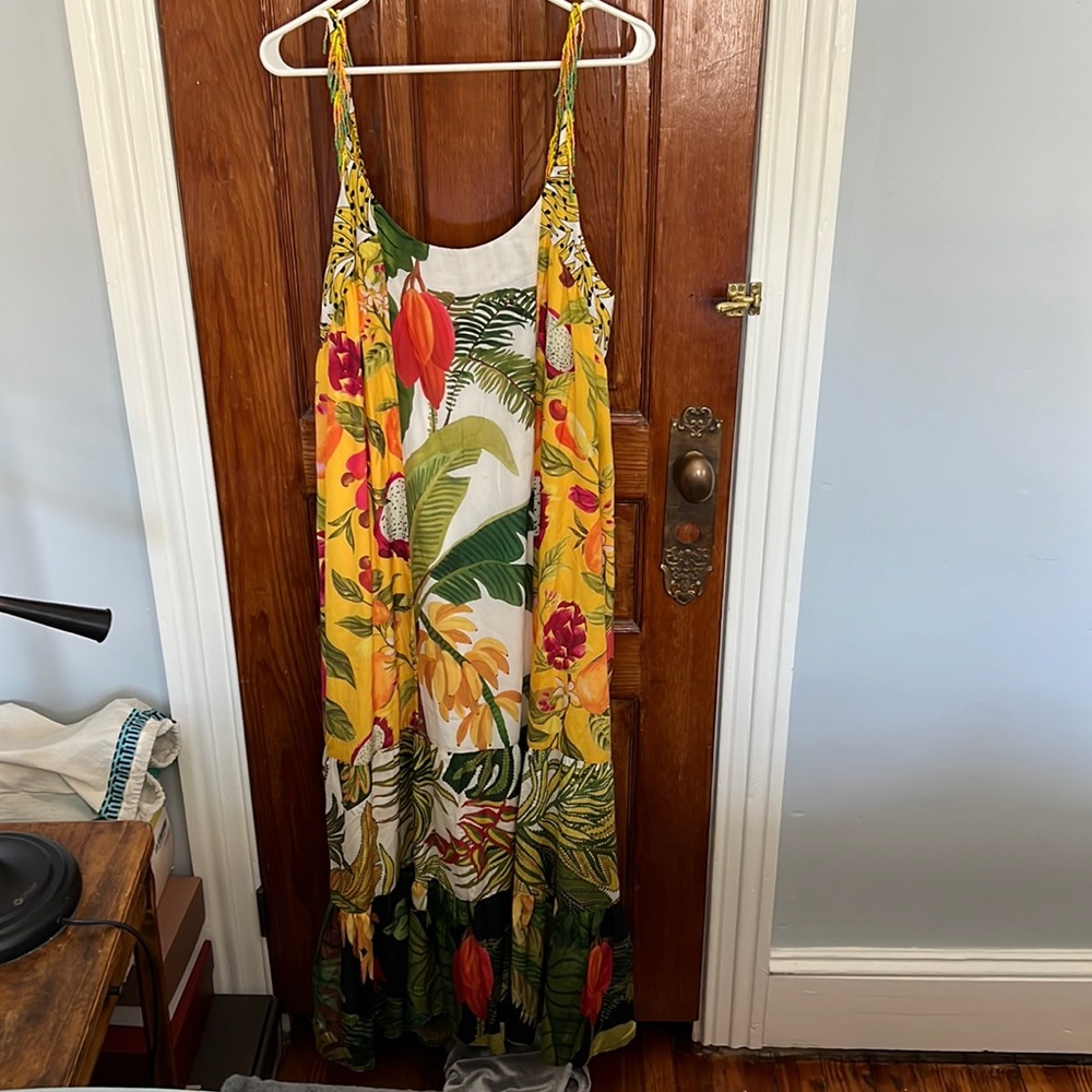 Farm rio clean dress beaded straps